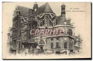 Old Postcard Paris Saint Eustache Church