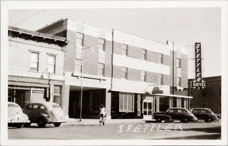 Stettler Alberta Stettler Hotel Pages Drug Store Unused Real Photo Postcard H20