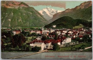 Interlaken Hauptansicht UND. Die Jungfrau Switzerland Mountain Alps Postcard