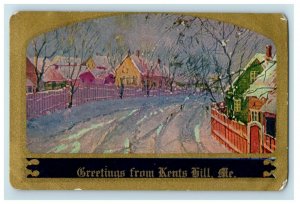 C. 1907 Kents Hill, Me. Christmas Postcard P41