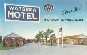 Watseka Illinois Watseka Motel Exterior Vintage Postcard JE229492