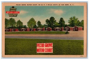 c1940's Pecan Grove Motor Court New Bern North Carolina NC Postcard