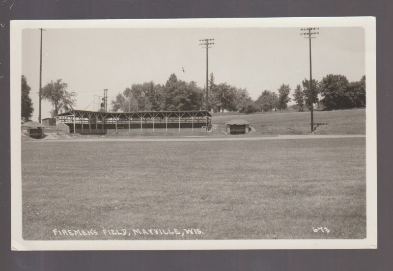 Mayville WISCONSIN RPPC c1950 BASEBALL DIAMOND nr Horicon Theresa Hartford KB 