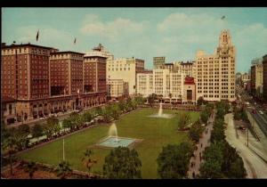 Los Angeles CA Perishing Square Biltmore Hotel William Graham Postcard B02