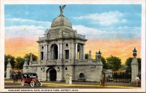 Hurlbut Memorial Gate Gladwin Park Detroit Michigan Vintage Postcard C160