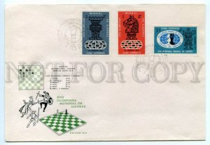 488575 CUBA 1966 FDC Cover WORLD CHESS XVII OLIMPIADA Mundial de Ajedrez Habana