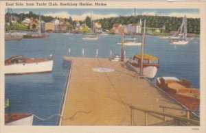 Maine Boothbay Harbor East Side From Yacht Club 1951