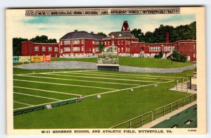 Grammar School Athletic Field Wytheville Virginia Postcard Vintage Linen Unused