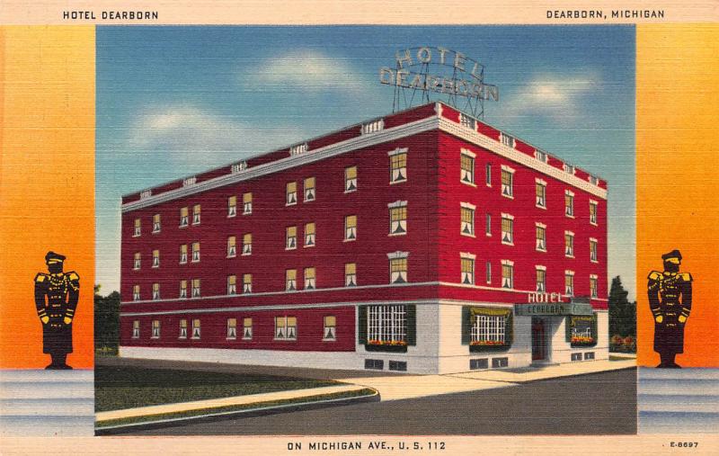 Hotel Dearborn, Dearborn, Michigan, Early Linen Postcard, Unused