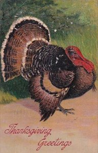 Thanksgiving Greetings With Turkey 1907