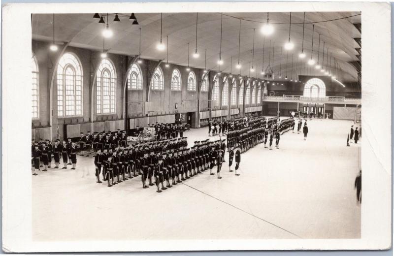 RPPC NTS Great Lakes - Roll Call / Ceremony  AZO 1926-1940 - Navy