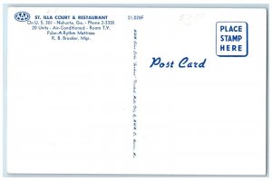 c1960's St. Illa Court & Restaurant Roadside Nahunta Georgia GA Vintage Postcard