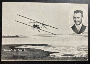 Mint USA RPPC Real Picture Postcard Early Aviation Atwood In The Air