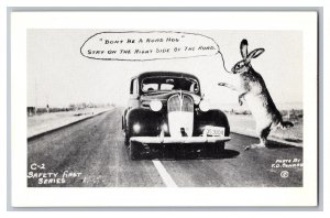 Vintage Postcard Don't Be A Road Hog Exaggerated Rabbit F. D. Connard