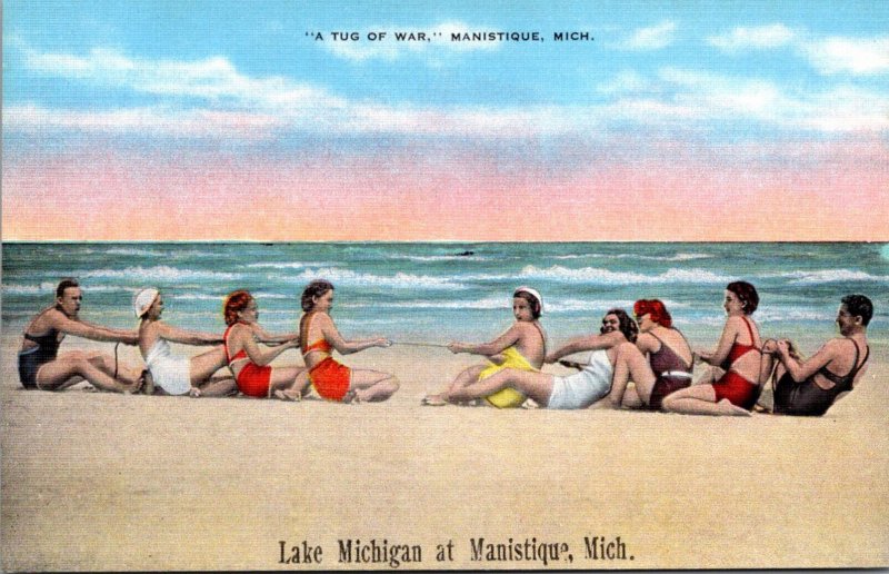 Michigan Manistique A Tug Of War On The Beach