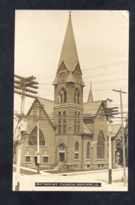 RPPC ASHLAND OHIO METHODIST CHURCH BUILDING VINTAGE REAL PHOTO POSTCARD