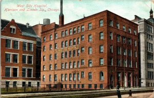 Postcard IL Chicago West Side Hospital Harrison and Lincoln Streets 1911 M22