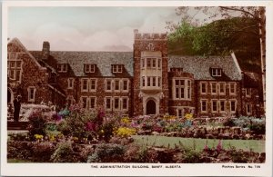 Banff Alberta The Administration Building Rockies 198 Spalding RPPC Postcard E77