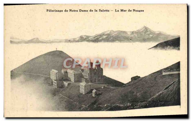 Old Postcard Pilgrimage of Our Lady of La Salette The sea of ​​clouds