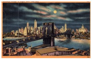 New York City  , Brooklyn Bridge at Night