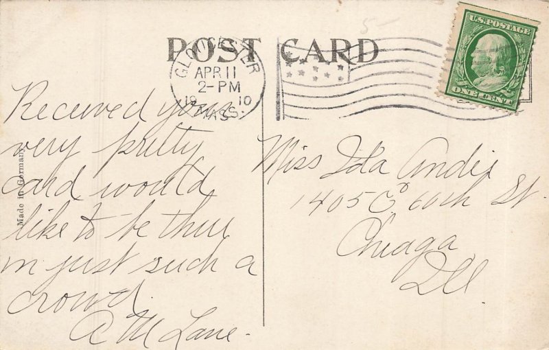 Vintage High School Gloucester MA Divided Back Postcard 1910