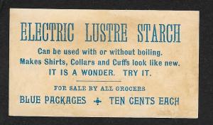 VICTORIAN TRADE CARD Electric Lustre Starch Children