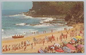 Airplane~Pan Am~Australia Beach Scene~Pan Am Airline~Vintage PC 