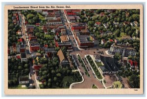 c1940's Loockerman Street From The Air View Building Dover Delaware DE Postcard