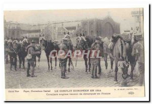 The European conflict in 1914 Old Postcard Cavaliers from English disembark i...