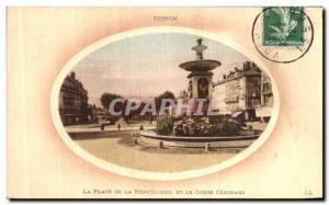 Old Postcard The Place Of The Republic And The Cenozans Course