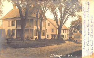 Limington ME Dirt Street View Horse & Wagon General Store RPPC Postcard