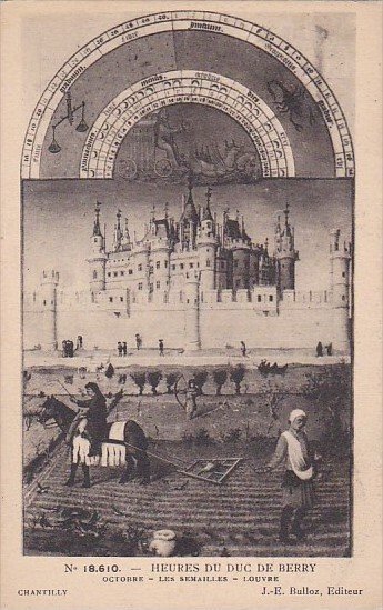 France Chantilly Heures Du Duc De Berry Octobre Les Semailles Louvre