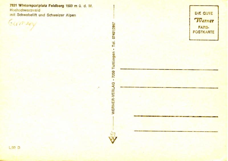 Germany - Feldberg (Aerial Lift)