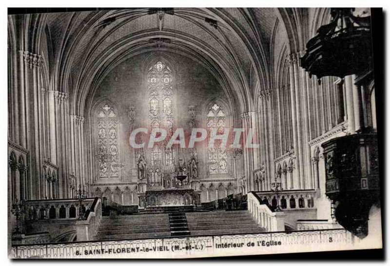 Old Postcard Saint Florent the Old Interior of The Church