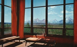 Vintage Postcard View From Jackson Lake Lodge Jackson Lake Moran Wyoming WY