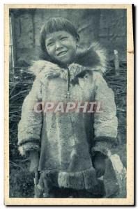 Postcard Old North America Polar Jean Laughing Child Eskimo choir Arctic Circ...