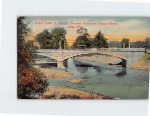 Postcard Collet St. Bridge, Shawnee Road over Ottawa River, Lima, Ohio