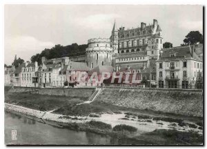 Postcard Modern Amboise The banks of the Loire and the Chateau