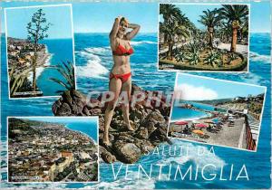 Postcard Modern Riviera Greeting Vendtimiglla