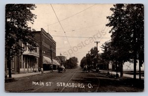 J87/ Strasburg Ohio RPPC Postcard c1910 Tuscarawas Garver Store Main St 1663