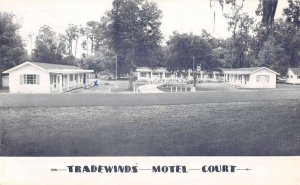 Orange Lake Florida birds eye view Trade Winds Motel Court vintage pc BB2696