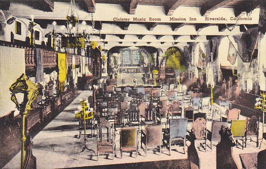 Cloister Music Room Mission Inn Riverside California Handcolored Albertype