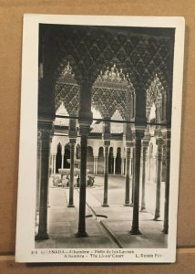 USED RPPC POSTCARD - THE LIONS COURT, ALHAMBRA, GRANADA, SPAIN