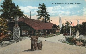 c.1907-15 Mt. Wilson Hotel, Mt. Wilson, Ca. Cars Flag Pole Postcard 2T5-423