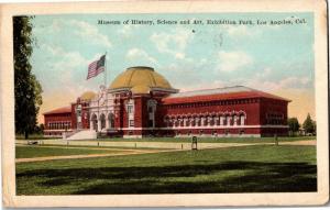 Museum of History Science and Art Exhibition Park Los Angeles CA Postcard O07