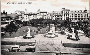 South Africa West Street Gardens Durban Vintage Postcard C070