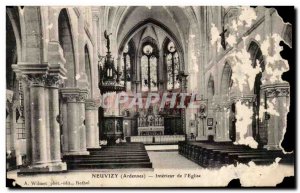 Postcard Old Neuvizy Interior of & # 39eglise