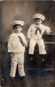 RPPC Adorable Boys Sailor Suits Yogg Studio Newark NJ Postcard B29