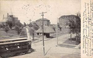 Des Moines Iowa Highland Park College Street View Antique Postcard K105888 