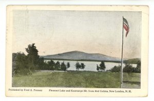 NH - New London. Pleasant Lake & Kearsarge Mountain from Red Gables